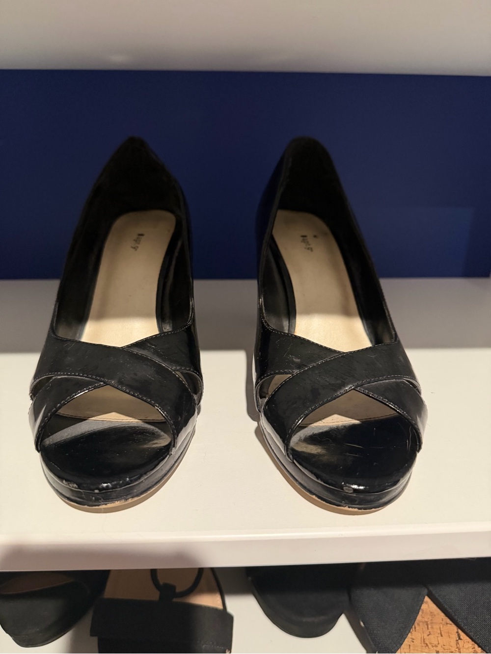 Black Women's Peep-Toe Platform Pumps